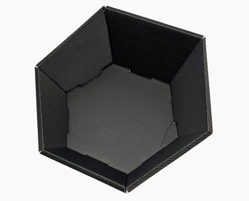 Taca 6-kątna kosz prezentowy karbowana czarny Duży 245x290mm