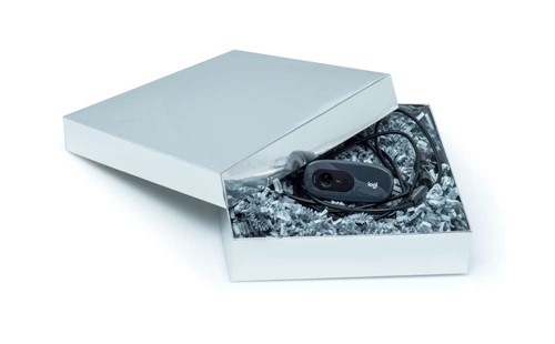 Pudełko Laminowane 180x180x40mm Srebrne