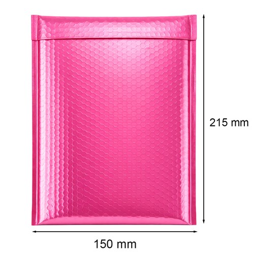 Koperta Bąbelkowa Metaliczna 150x215mm Różowa - Pakowanie Premium