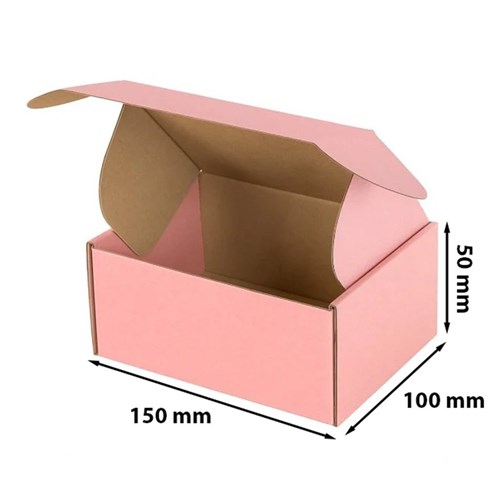 Różowy karton fasonowy 150x100x50 mm – eleganckie opakowanie do wysyłki i prezentów