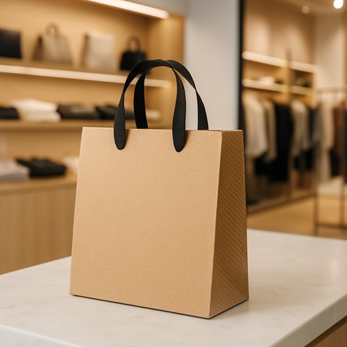 Torba kraft 390×180×290 mm z czarną wstążką – elegancki detal