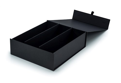 Pudełko czarne na 3 butelki 340x290x95mm (zewn.) MAGNES