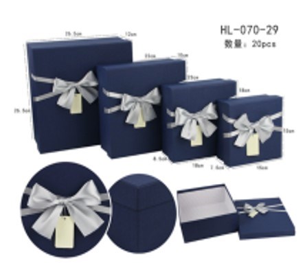 Zestaw Pudełek - Granat ze srebrem 70-29 (4 szt.)