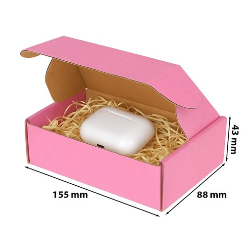 Różowy karton fasonowy 155x88x43 mm – pudełko na kosmetyki, biżuterię i prezenty