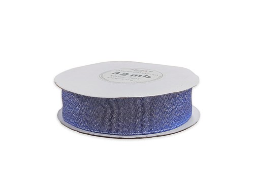 Wstążka brokatowa 25mm/32m niebieska WB7005