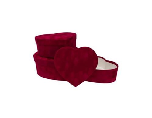 FlowerBox na kwiaty Welur Serce XX-002-RED
