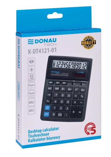 Kalkulator biurowy Donau Tech 12-cyfrowy Czarny