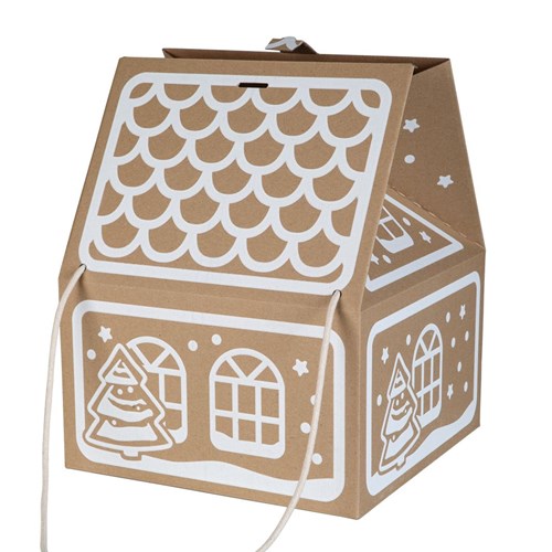 Pudełko świąteczne 300x300x350mm (zewn.) Domek +sznurek