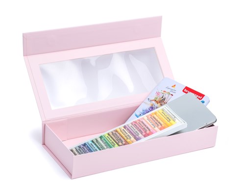 Pudełko Magnetyczne Różowe Okienko 345x150x55mm(zew) Pudełko Ozdobne