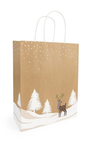 Torebka papierowa świąteczna TINO 230x120x300 mm z papierowym uchwytem – świąteczna elegancja