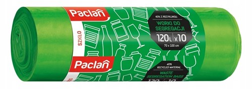 Zielone worki do segracji szkła 120l PACLAN