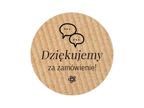 Naklejki okrągłe Kraft  "Dziękujemy za zamówienie"