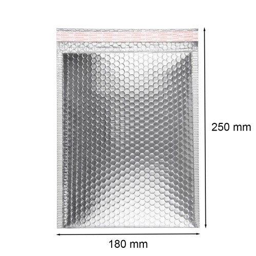 Koperta bąbelkowa metaliczna srebrna D14 180x250mm