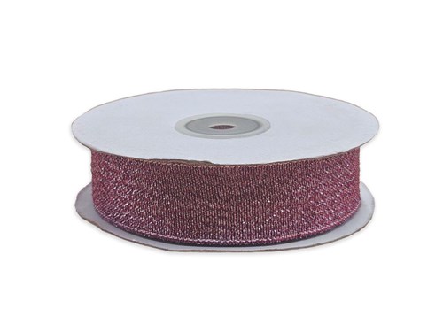 Wstążka brokatowa 25mm/32m bordowa WB7031
