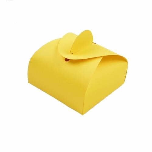 Pudełko ozdobne Prezent S 110x110x65mm Żółte