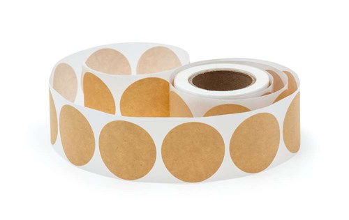 Naklejki okrągłe EKO - JASNY - KRAFT Fi40mm 250szt