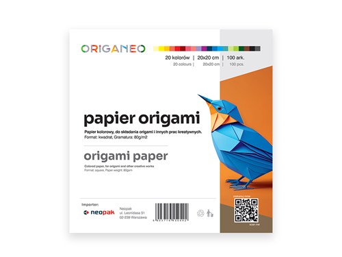 ORIGANEO Papier do origami mix kolorów 20x20cm