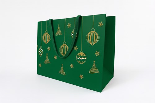 torba prezentowa, torba kraft, torba świąteczna, torba zielona, torba papierowa