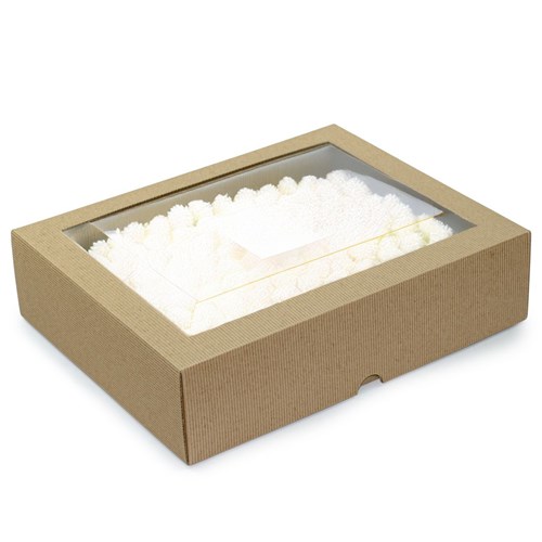 Pudełko karbowane wieczkowe 315x250x85mm z oknem