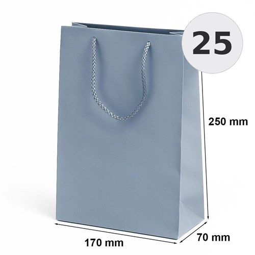 torba laminowana srebrna 170x70x250 mm 25 sztuk