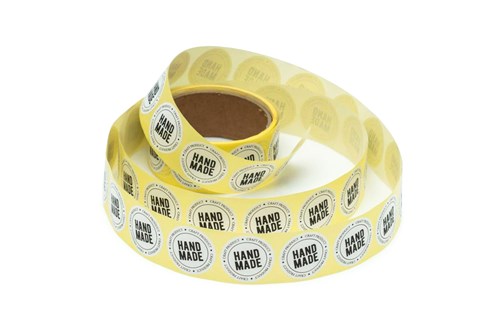 Naklejki okrągłe Białe Fi35mm Handmade - 200 szt.