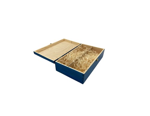 Drewniane pudełko na wino K-982 EX Niebieskie