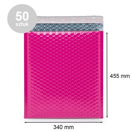 Koperty bąbelkowe metaliczne różowe K20 50 szt