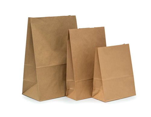 Torba papierowa KLOCKOWA 180x80x225mm BRĄZ GŁADKA