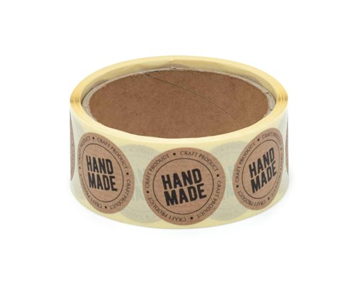 Naklejki okrągłe Kraft Fi35mm Handmade - 200 szt.