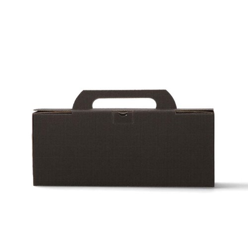 Pudełka karbowane czarne na 4 słoiczki 305x72x123mm 10szt