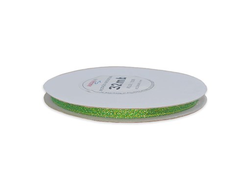 Wstążka brokatowa 6mm/32m zielona WB7008