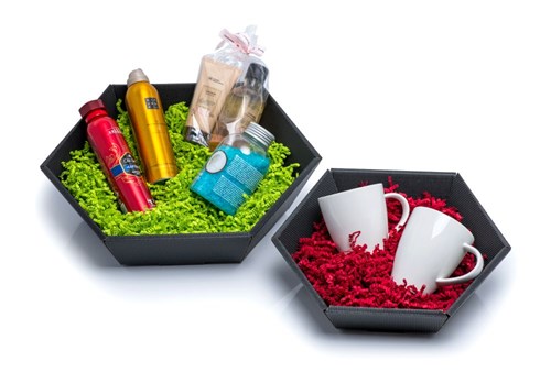 Kosz prezentowy karbowany czarny Mały 195x225