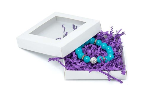 Pudełko ozdobne białe 105x105x20mm z oknem