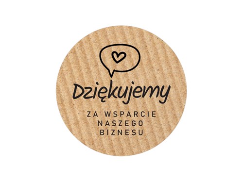 Naklejki Kraft Fi35mm "Dziękujemy za wsparcie..."