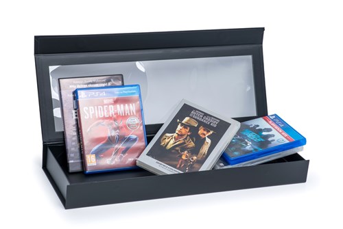 Pudełko Magnetyczne Czarne z oknem 500x180x53mm (zew) Prezentowe