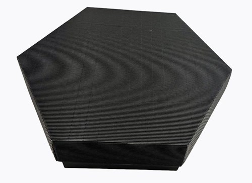 Pudełka karbowane sześciokątne czarne 380x380x90mm 10szt