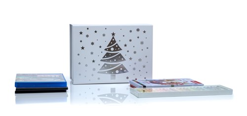 Pudełko Magnetyczne Świąteczne Białe 235x170x100mm (zew) Na Prezent