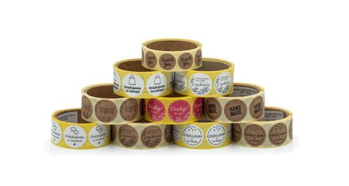 Naklejki okrągłe Białe Fi25mm Thank You 5 - 200szt