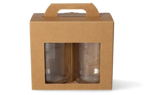 Pudełko karbowane na 2 słoiki 0,9l 195x95x165mm