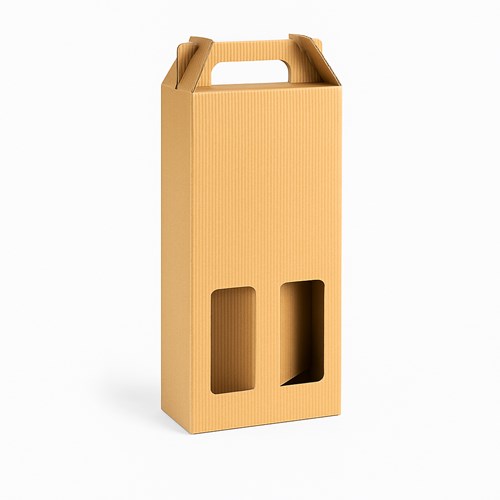 Pudełko prezentowe karbowane na 2 butelki wina – 180x90x315 mm