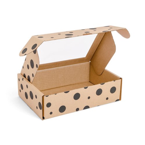 Karton z okienkiem KROPKI 280x180x80 mm