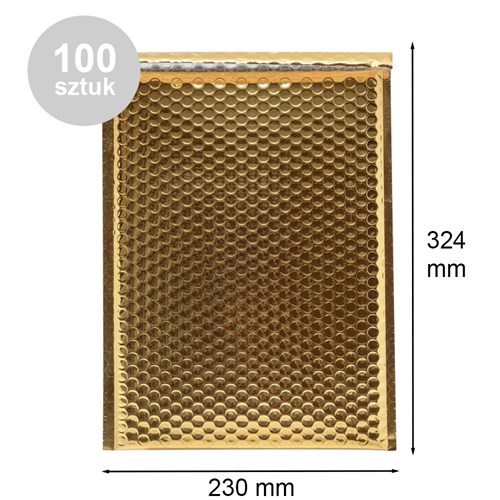 Koperty bąbelkowe metaliczne złote G17 100 sztuk