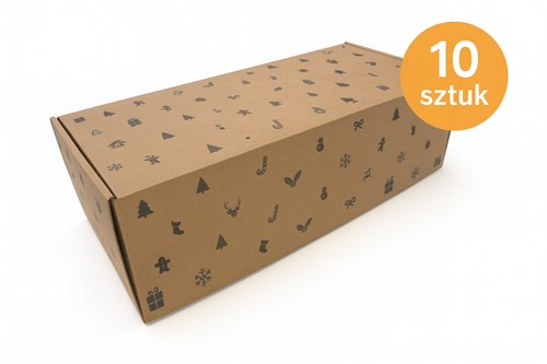 kartony fasonowe 10 sztuk, pudełka świąteczne ikony, karton fasonowy święta, ozdobne kartony kraft, pudełka prezentowe święta