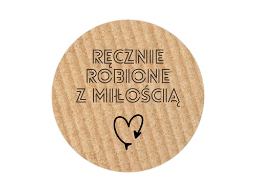 Naklejki "Ręcznie Robione z Miłością" Kraft Fi25mm