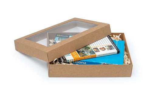 Pudełko ozdobne kraft 260x180x50mm z oknem