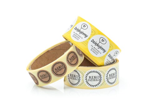 Naklejki okrągłe Kraft Fi25mm Rękodzieło - 200szt