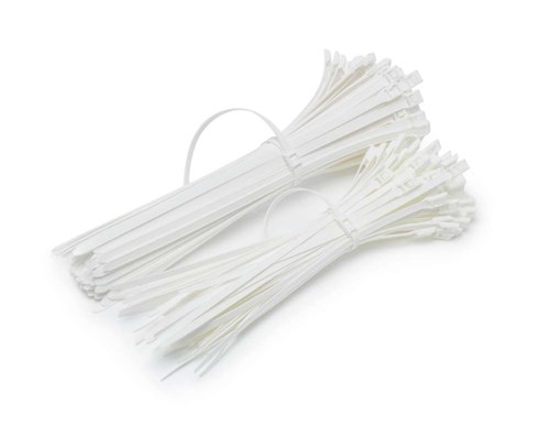 Opaska Zaciskowa z płaskim zamkiem 400/8mm Biała