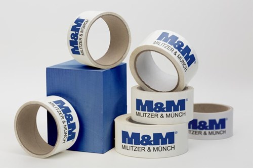 Taśmy klejące z logo Hotmelt, 2 kolory, 720 rolek