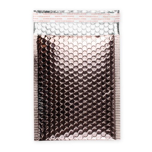 Metaliczne koperty bąbelkowe różowe złoto 165x165 mm CD 100 sztuk