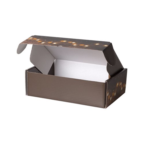 Pudełko świąteczne 310x220x98mm Złoto-Czarne Renifer F427